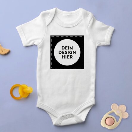 Personalisierter Baby-Body mit deinem quadratischen Motiv
