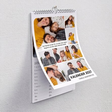 Individuell gestalteter Kalender mit Fotos und einer Botschaft