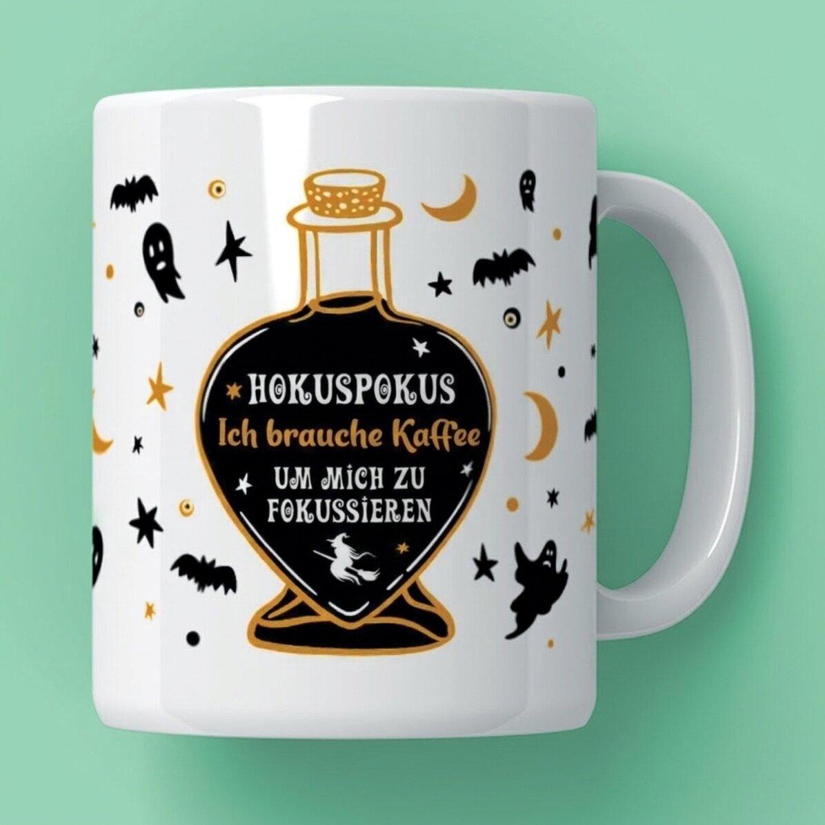 Personalisierte Tasse mit Halloween-Aufdruck – Hocus Pocus