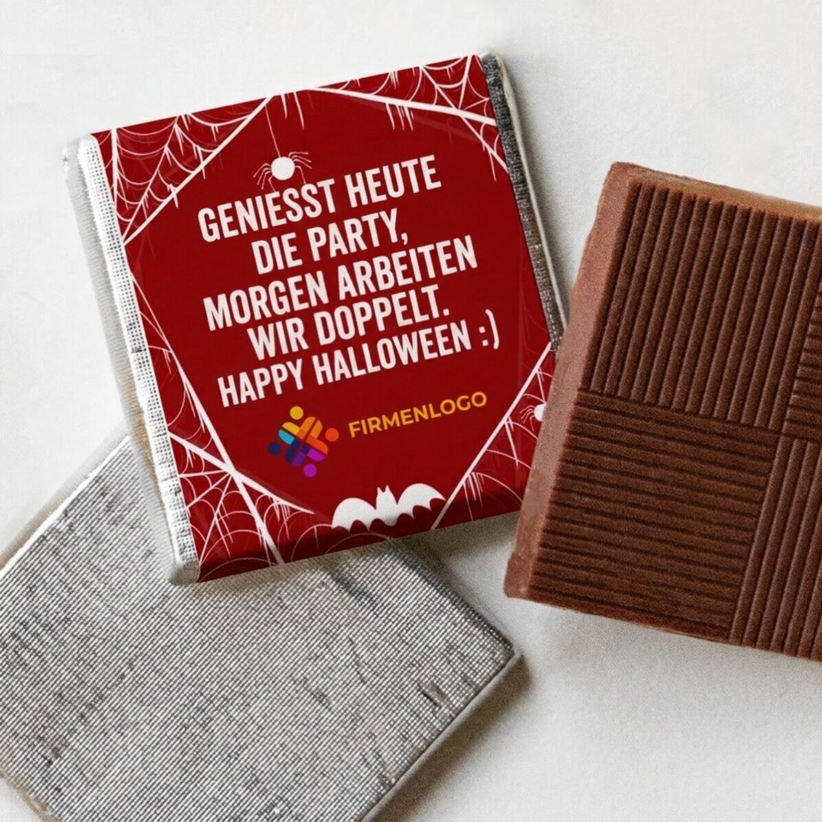Personalisierte Mini-Schokolade mit Logo und Botschaft – Halloween