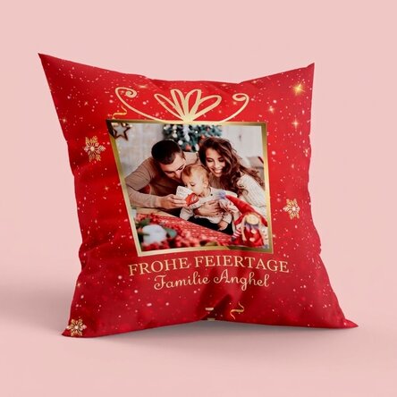 Personalisiertes Kissen mit Foto und Botschaft – Weihnachtsgeschenk
