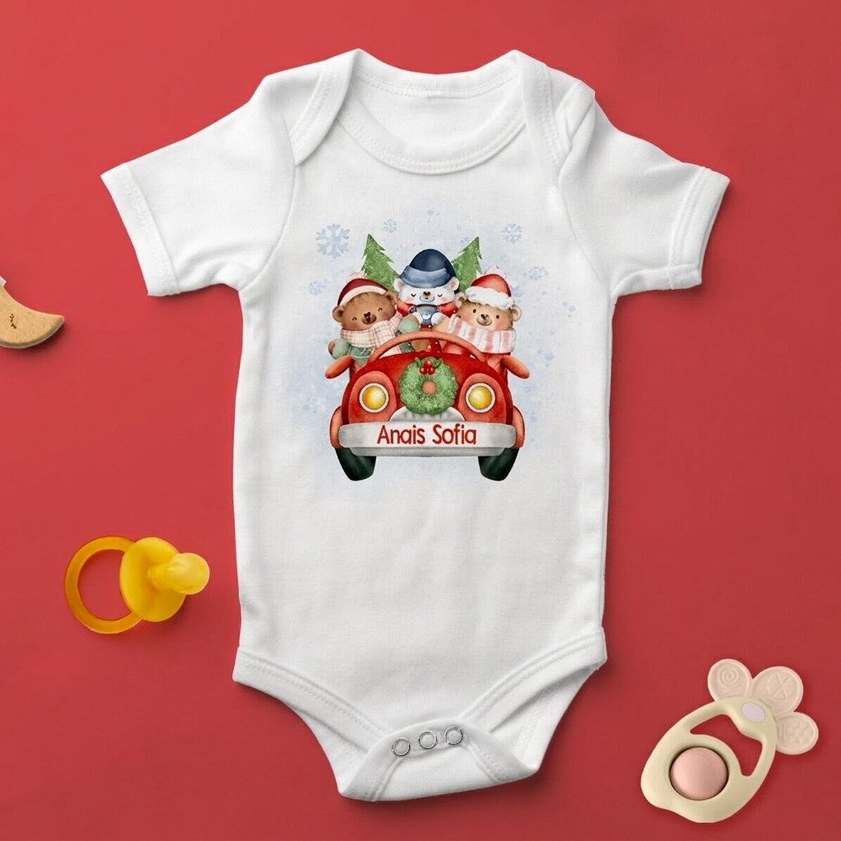 Personalisierter Baby-Body mit Aufdruck – Christmas