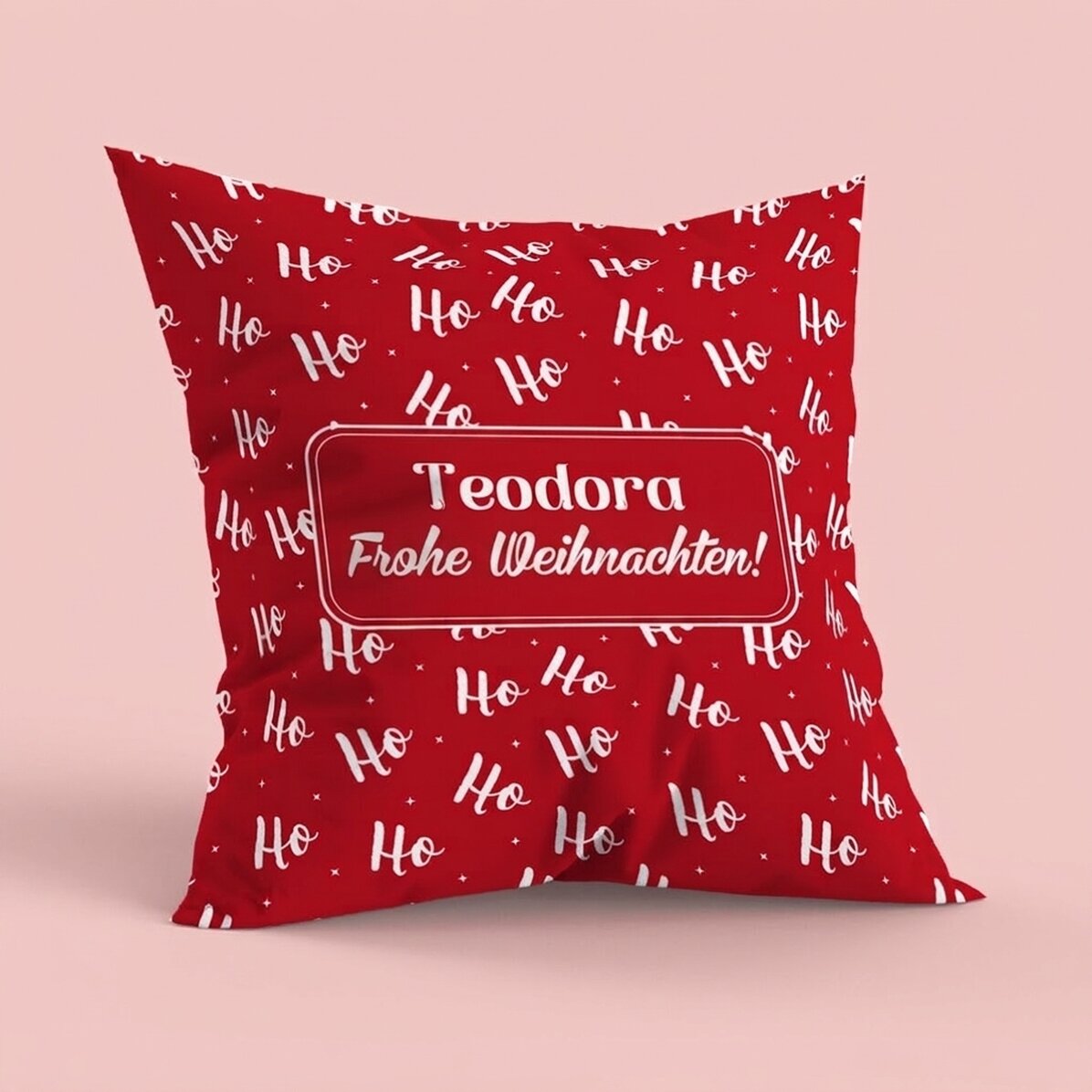 Personalisiertes Kissen mit Aufdruck, großes Format – HoHoHo
