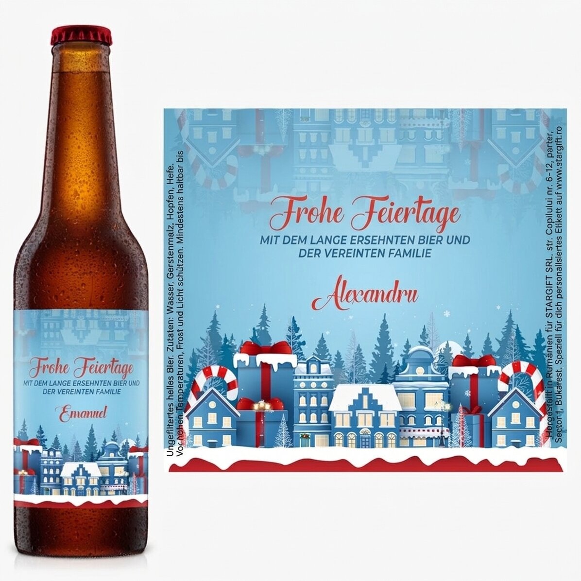 Bier mit individueller Beschriftung – Christmas Town