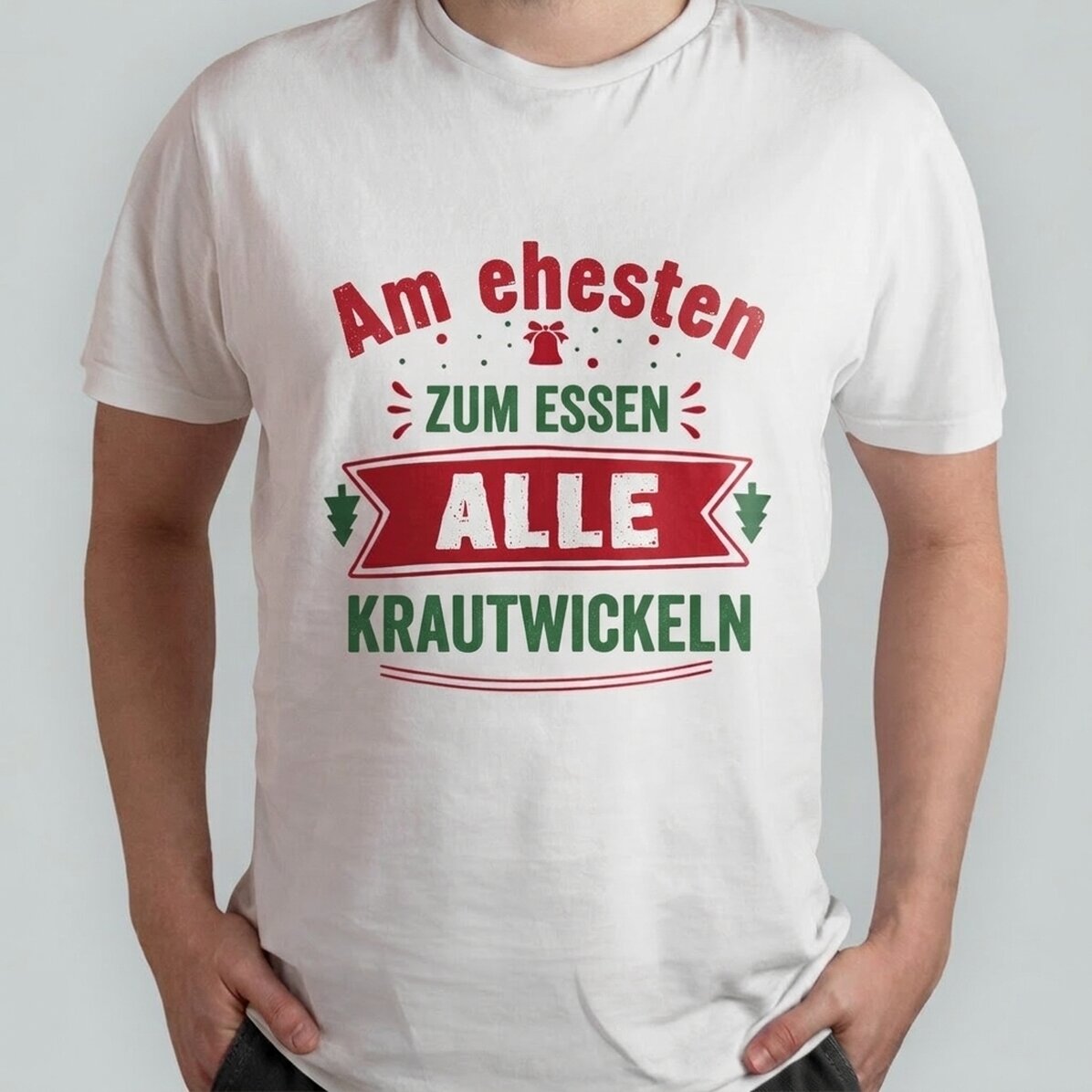 Personalisiertes Baumwoll-T-Shirt mit Aufdruck – „Most likely to eat“