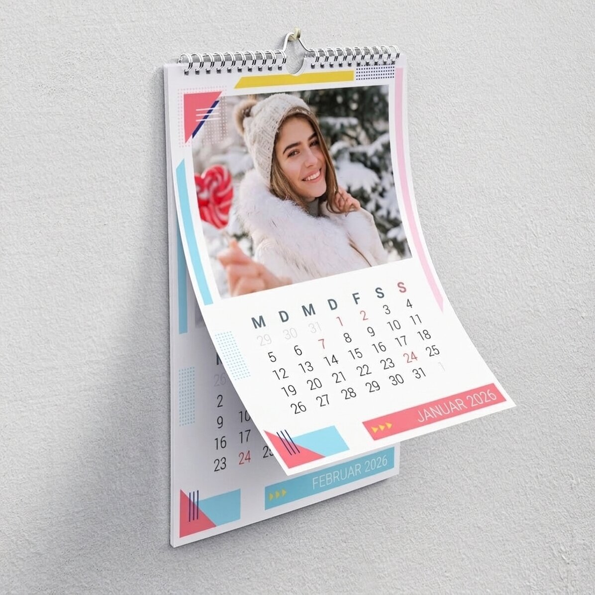 Individuell gestalteter Kalender mit Fotos – Mehrfarbig