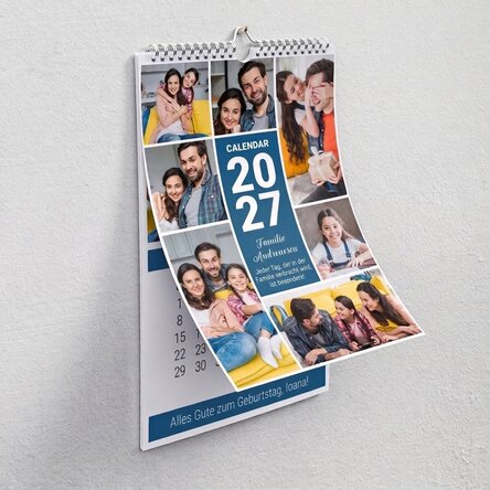 Individuell gestalteter Kalender mit Fotos und einer Botschaft – Gemeinsame Momente