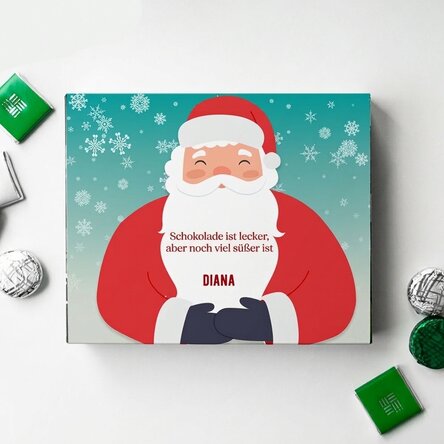 Personalisierte Pralinenschachtel mit Text – Weihnachtsmann