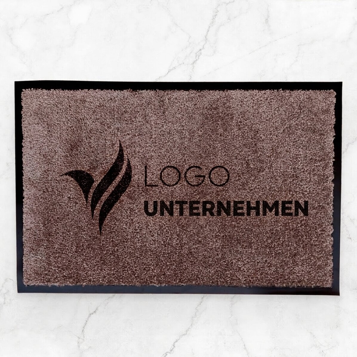 Individuell gestaltete Eingangsmatte für den Innenbereich mit Logo