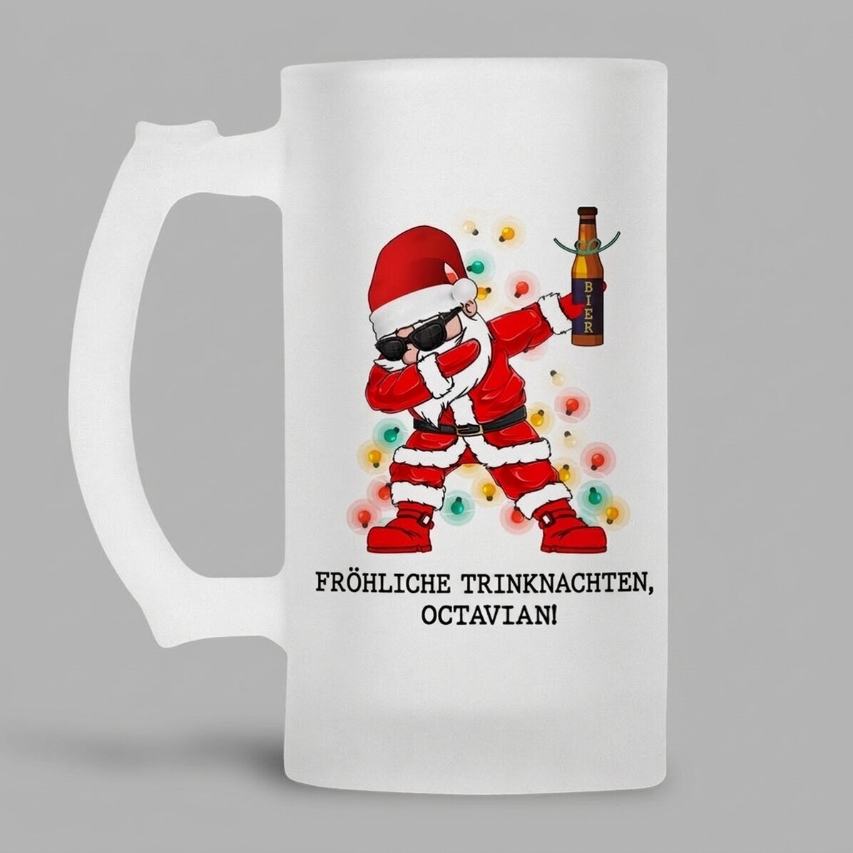 Personalisierter Bierkrug mit Aufdruck – Merry Drinks – Mas