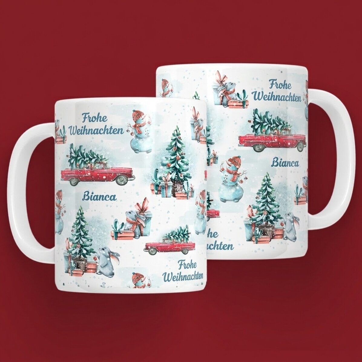 Personalisierte Tasse mit Aufdruck – Merry Christmas