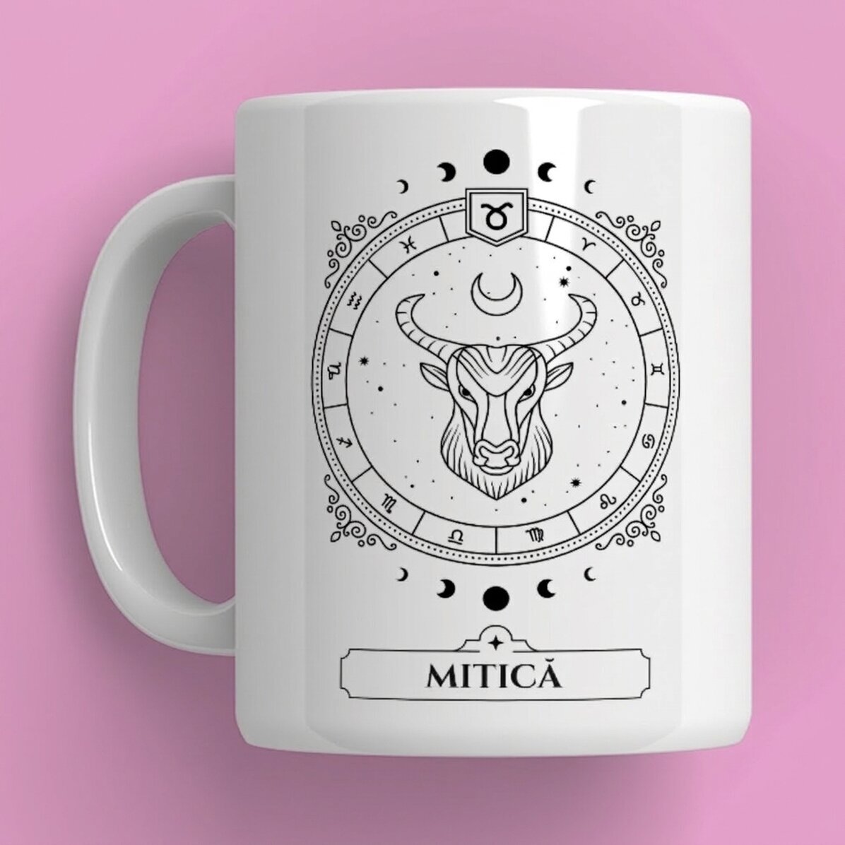 Personalisierte Tasse mit Namen und Sternzeichen – Stier