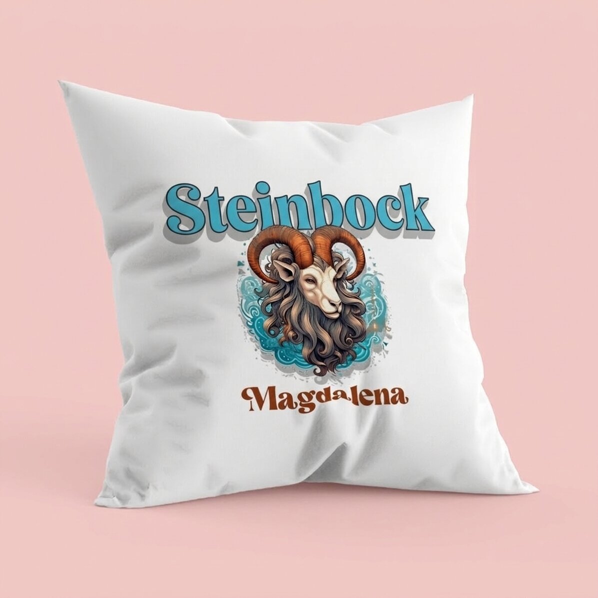 Personalisiertes Kissen mit Namen und Sternzeichen – Steinbock