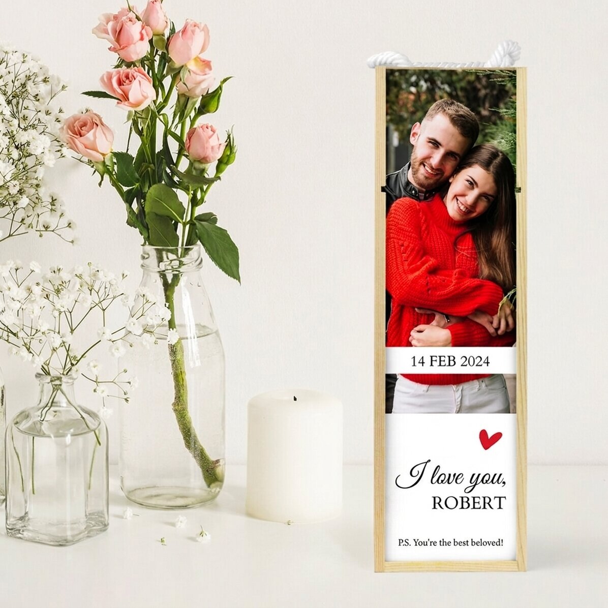 Personalisierte Weinkiste mit Foto und Text – Ich liebe dich