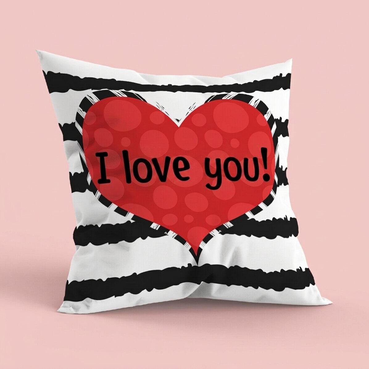 Personalisiertes Kissen mit Text, großes Format – Doodle Heart