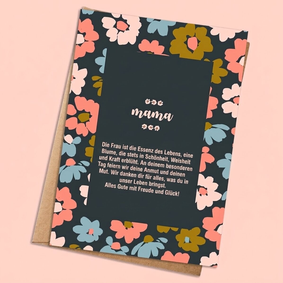 Personalisierte Karte mit Text – Cute Flowers