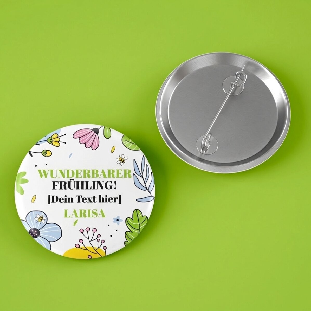 Personalisiertes Button mit Text – Doodle Spring