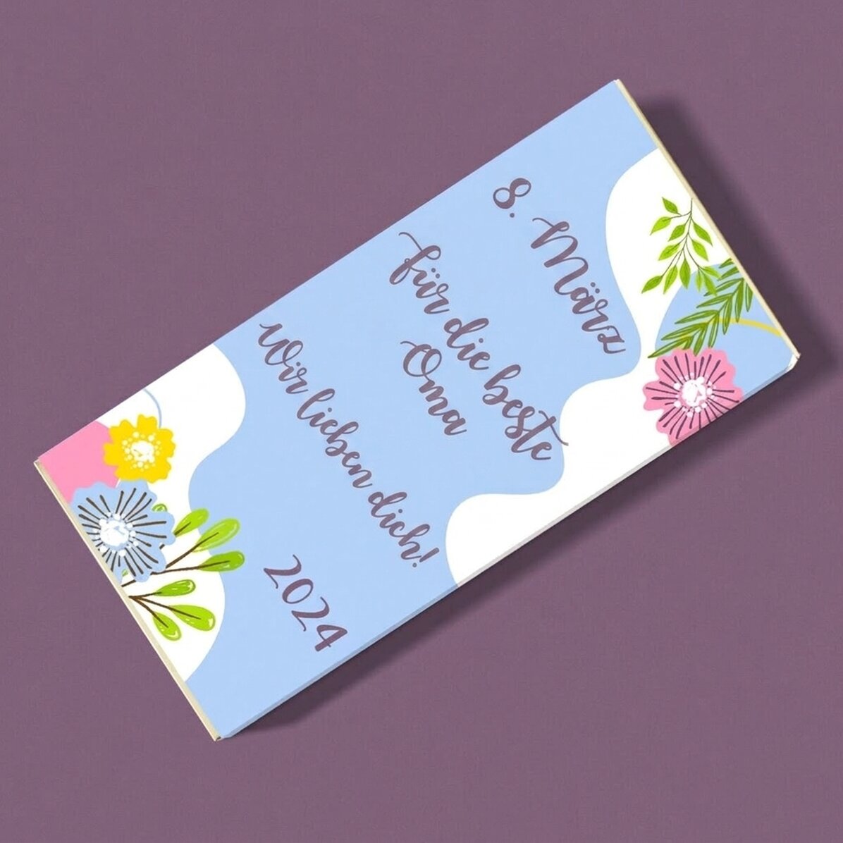 Personalisierte Schokolade mit Schriftzug – Happiness