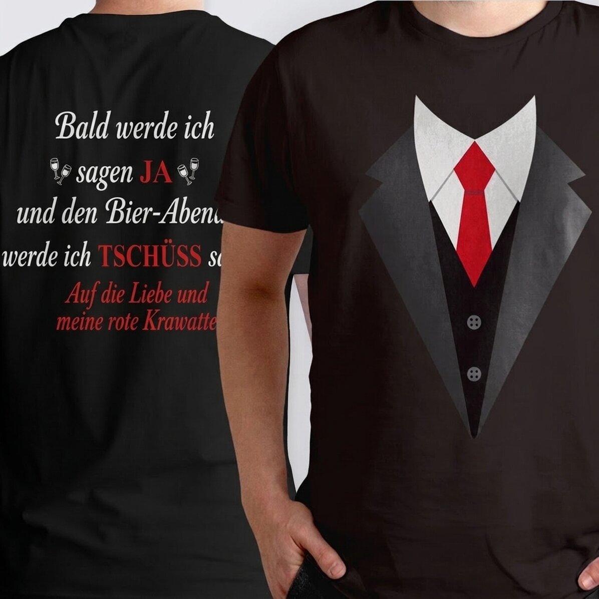 Personalisiertes Baumwoll-T-Shirt mit Aufdruck auf Vorder- und Rückseite – Ginere