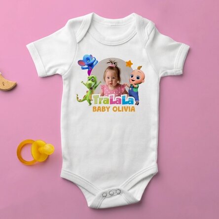 Personalisierter Baby-Body mit Namen und Foto – TraLaLa