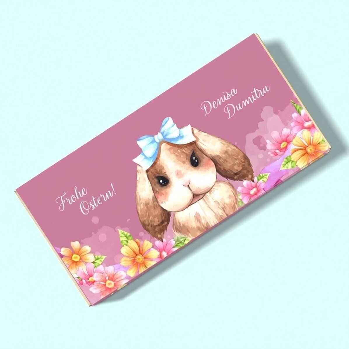 Personalisierte Schokolade mit Text – Cute Bunny
