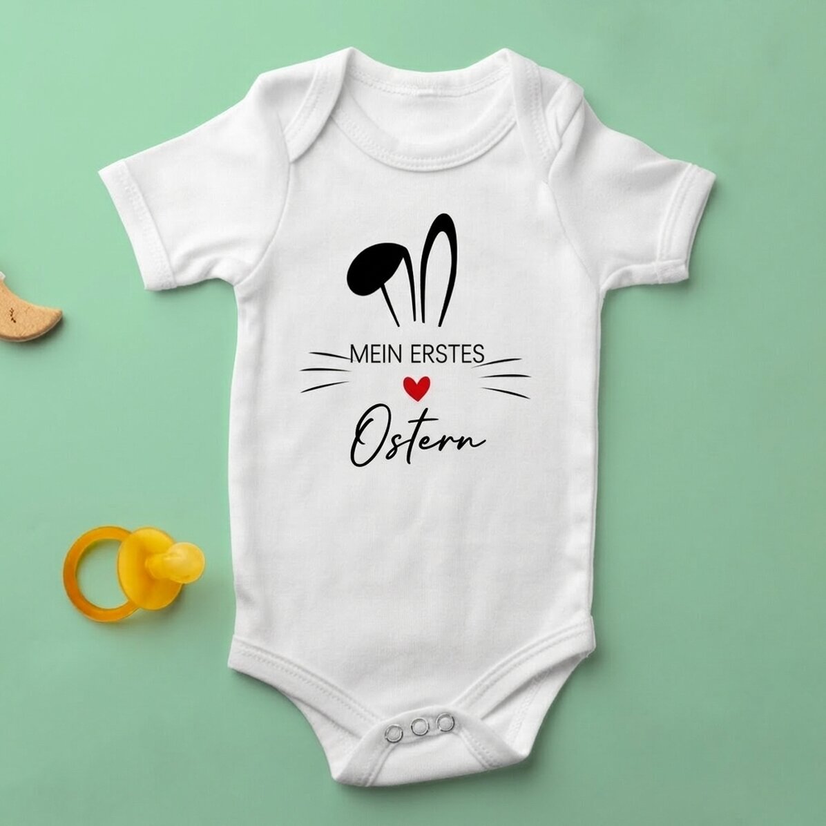 Personalisierter Baby-Body mit Botschaft – First Easter