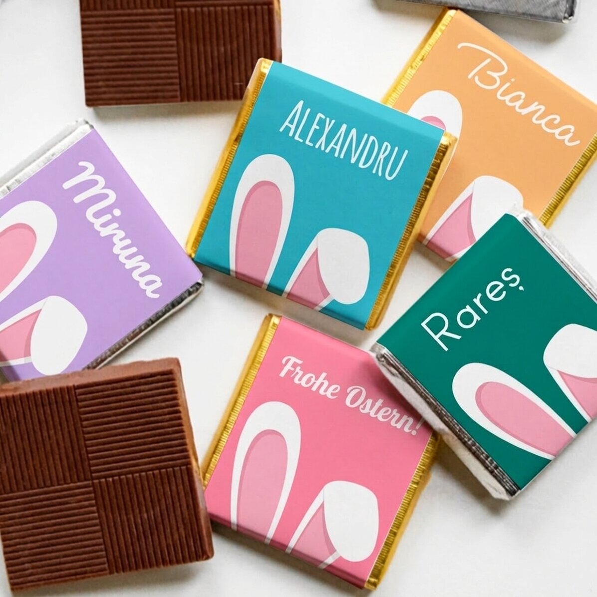 Personalisierte Mini-Schokolade mit Namen – Bunny