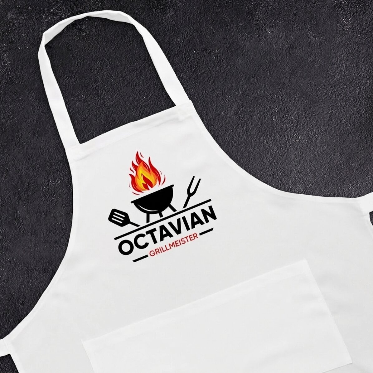 Individuell gestaltete Anstecknadel mit Text – Grill Master