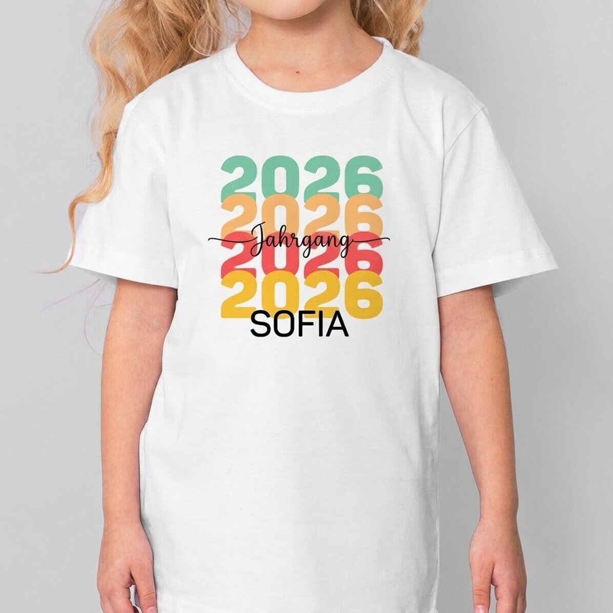 Personalisiertes Baumwoll-T-Shirt für Kinder mit Aufdruck – Schulabschluss