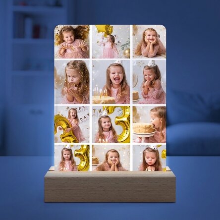 Individuell gestaltete LED-Nachtlampe mit 12 Fotos