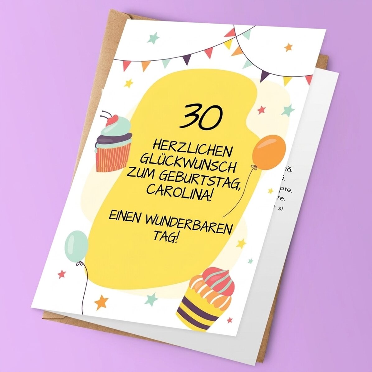 Personalisierte Grußkarte mit Text – Party