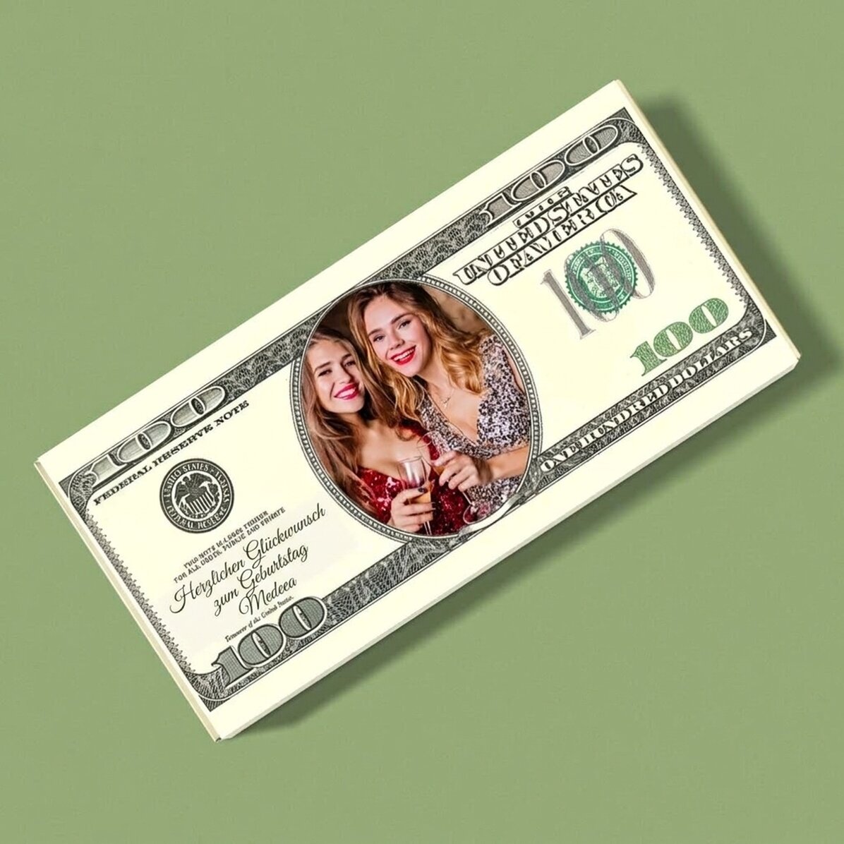 Personalisierte Schokolade mit Foto und Botschaft – Dollar