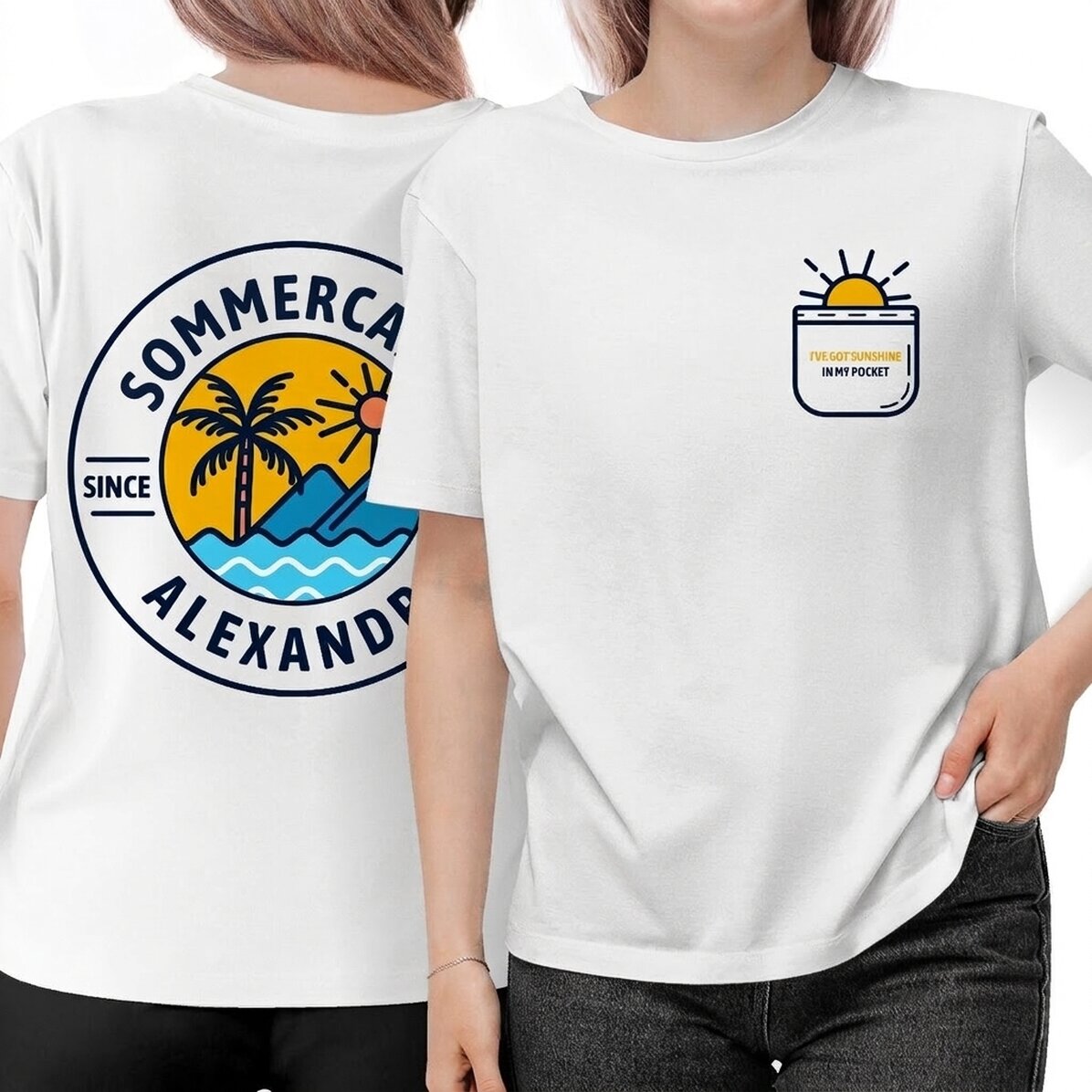 Personalisiertes Baumwoll-T-Shirt mit Aufdruck – Summer Child