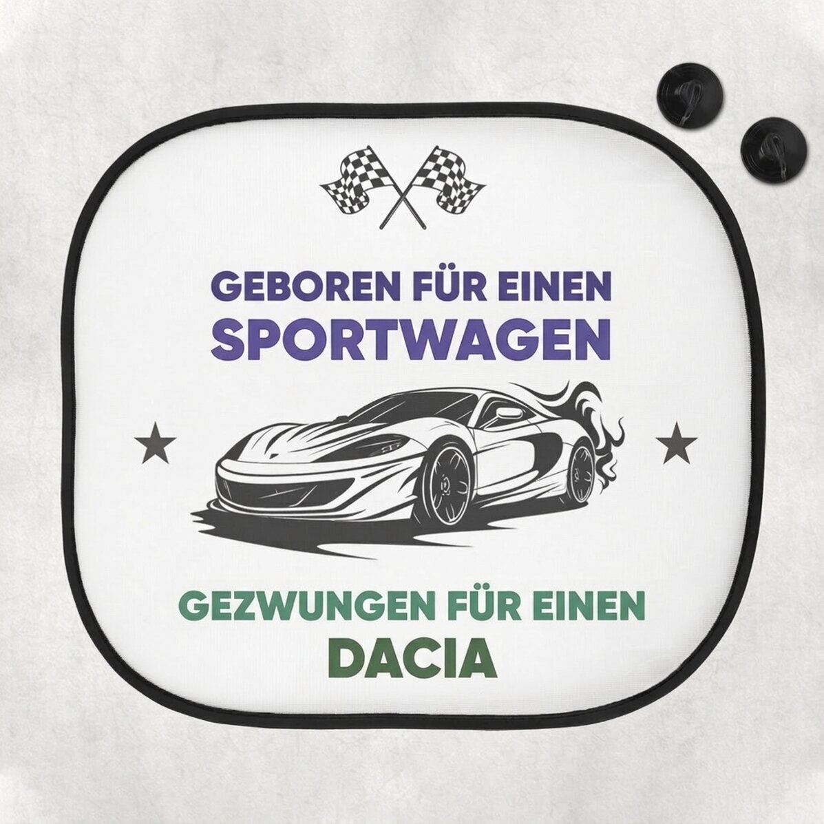 Individuell gestaltete Sonnenblende für das Auto mit Schriftzug – „Born to drive“