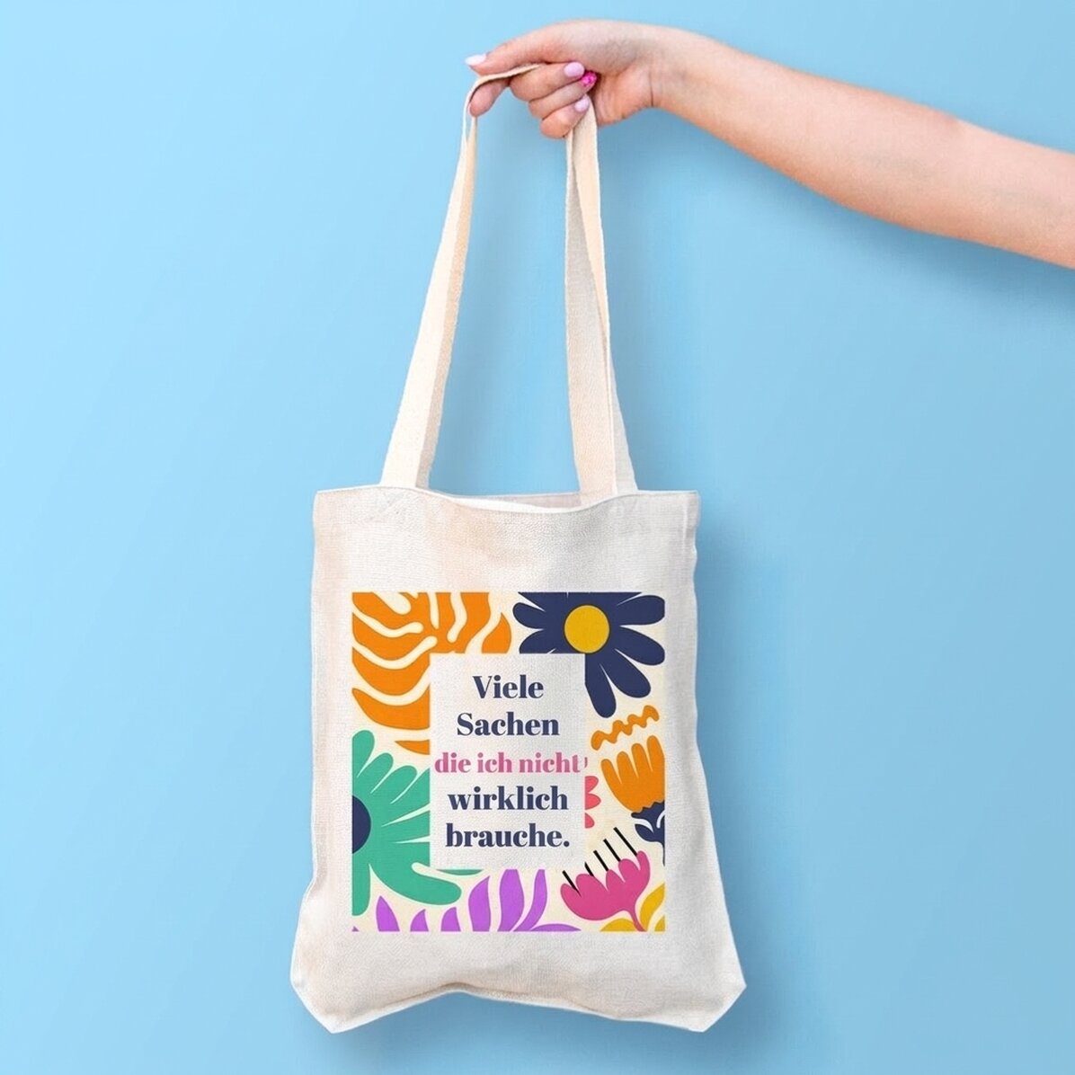 Personalisierte Tragetasche mit Aufdruck – Flowers