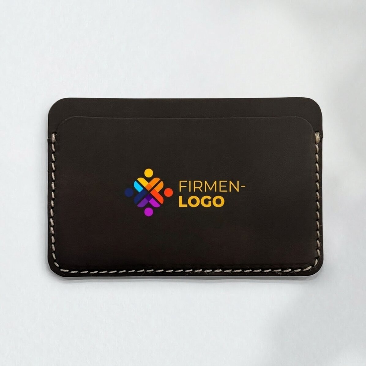 Personalisierte, farbige Lederbrieftasche mit Logo