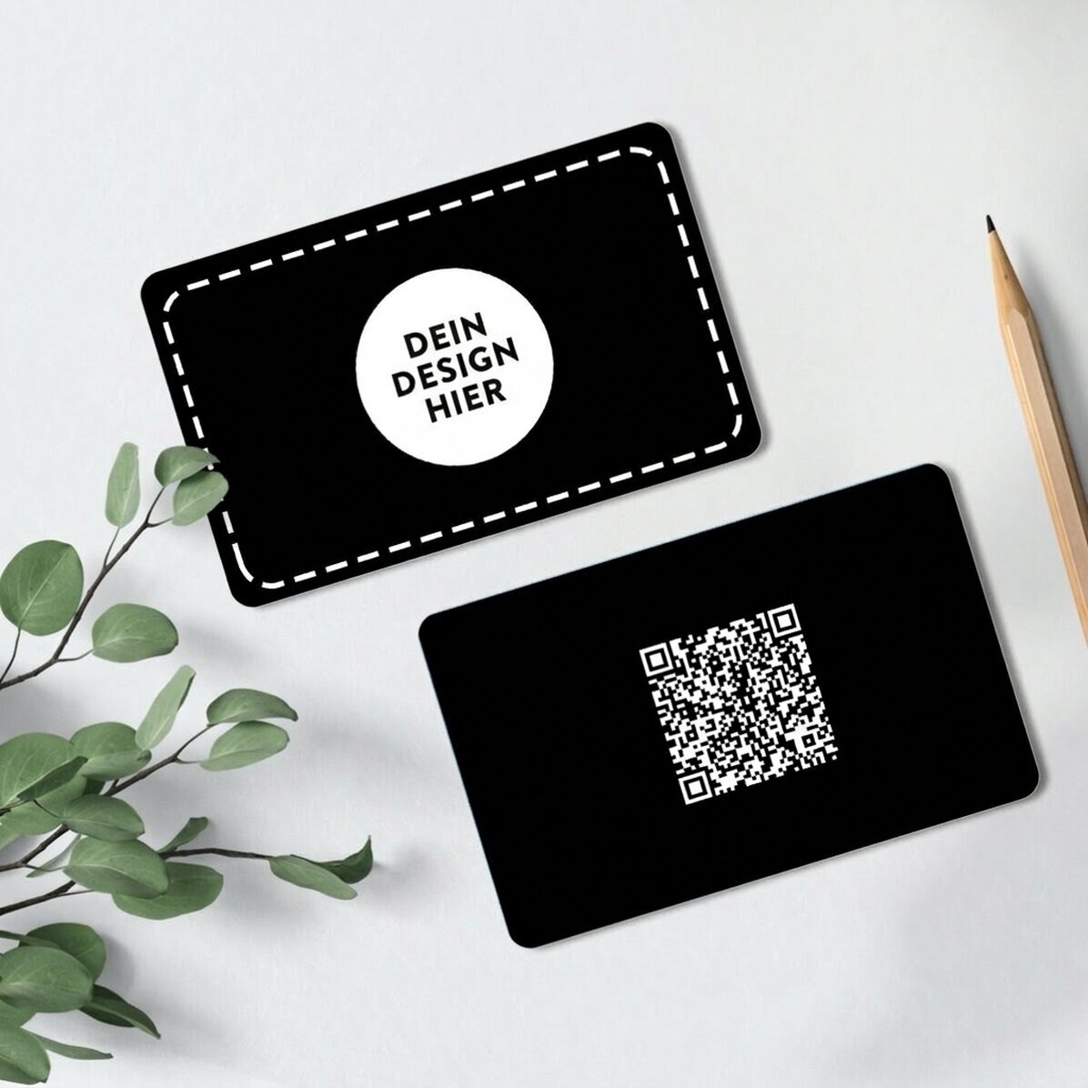 Individuell gestaltete Aluminium-Visitenkarte (Vorder- und Rückseite) mit QR-Code und Ihrem Design –