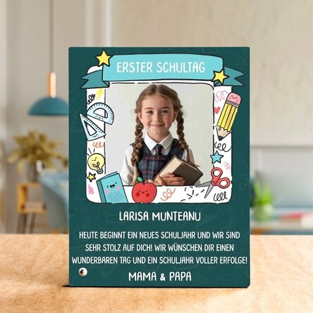 Personalisierter Fotorahmen für den Schreibtisch – Der erste Schultag