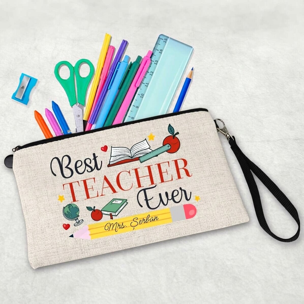 Personalisiertes Lehrer-Set mit Text – „Best Teacher Ever“