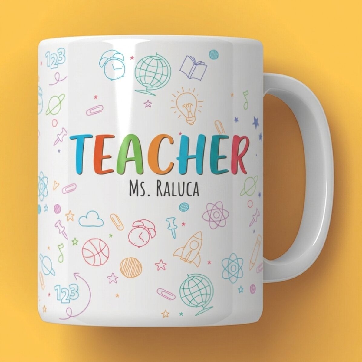 Personalisierte Tasse mit Text – Die „Lehrer“-Tasse
