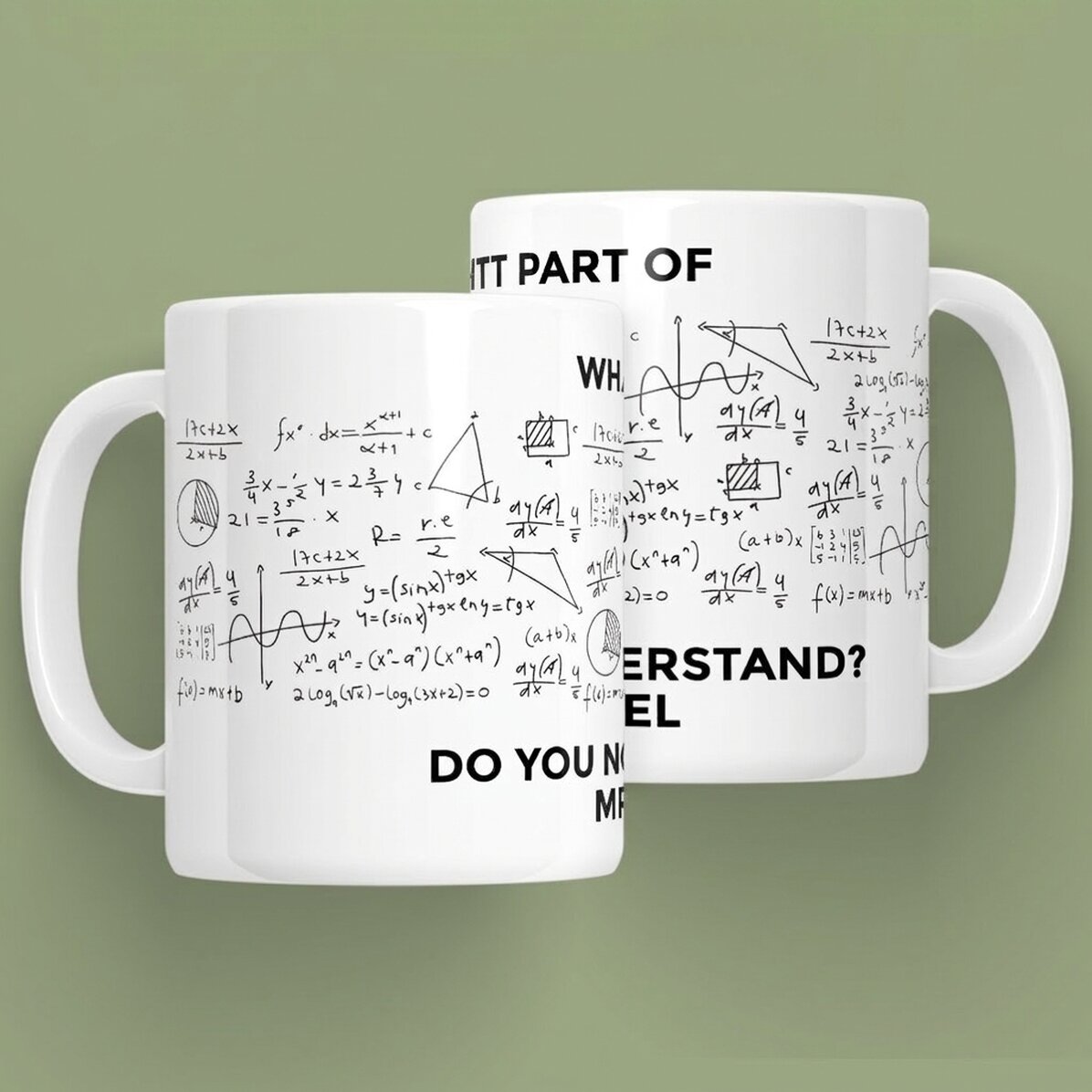 Personalisierte Tasse mit Botschaft – Mathematik