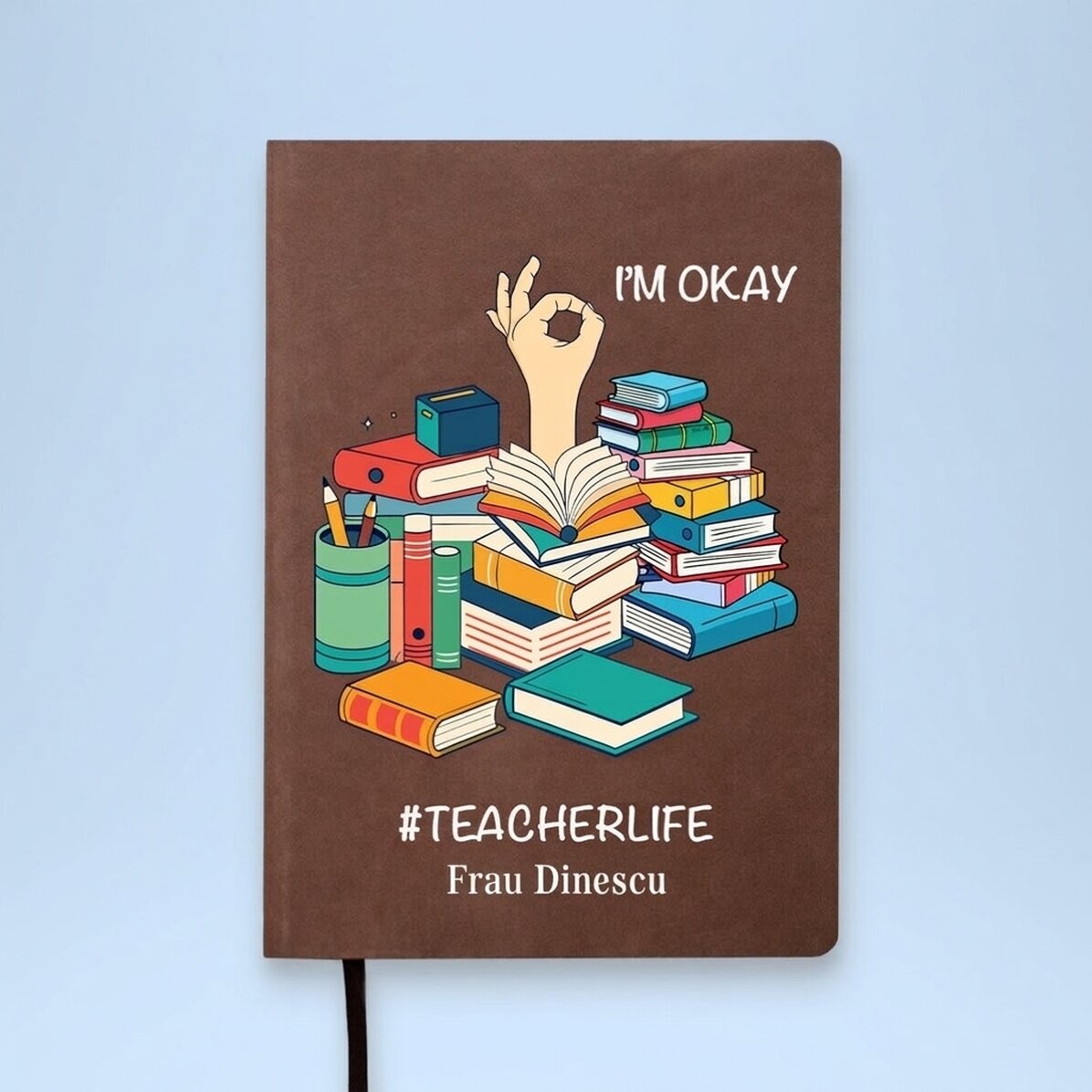 Personalisierter, farbiger Leder-Terminkalender – #TEACHERLIFE
