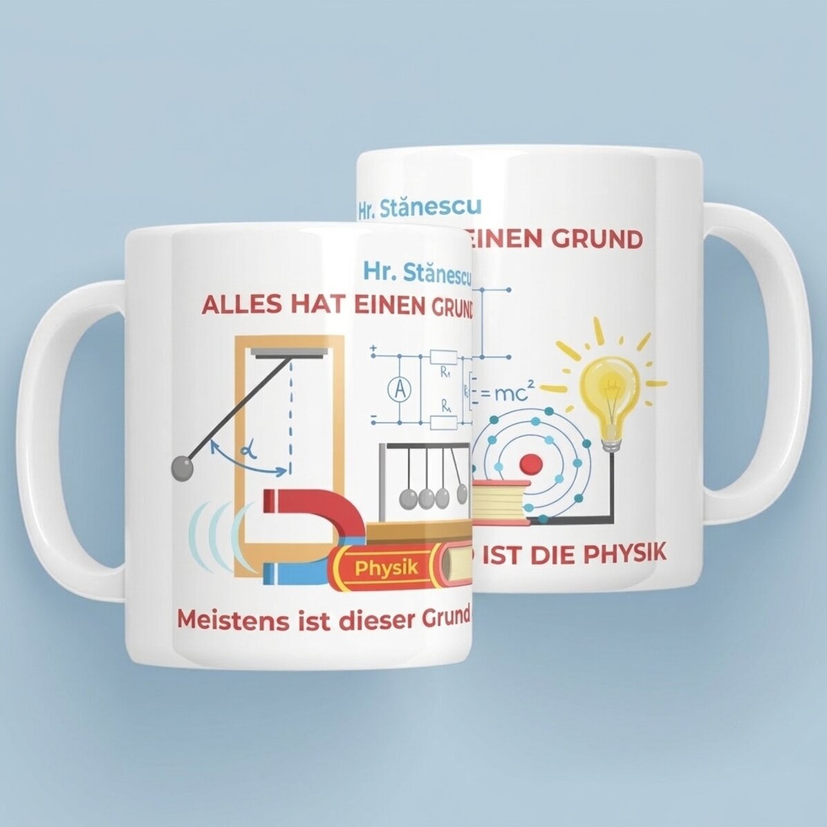 Personalisierte Tasse mit Aufdruck – Physiklehrer