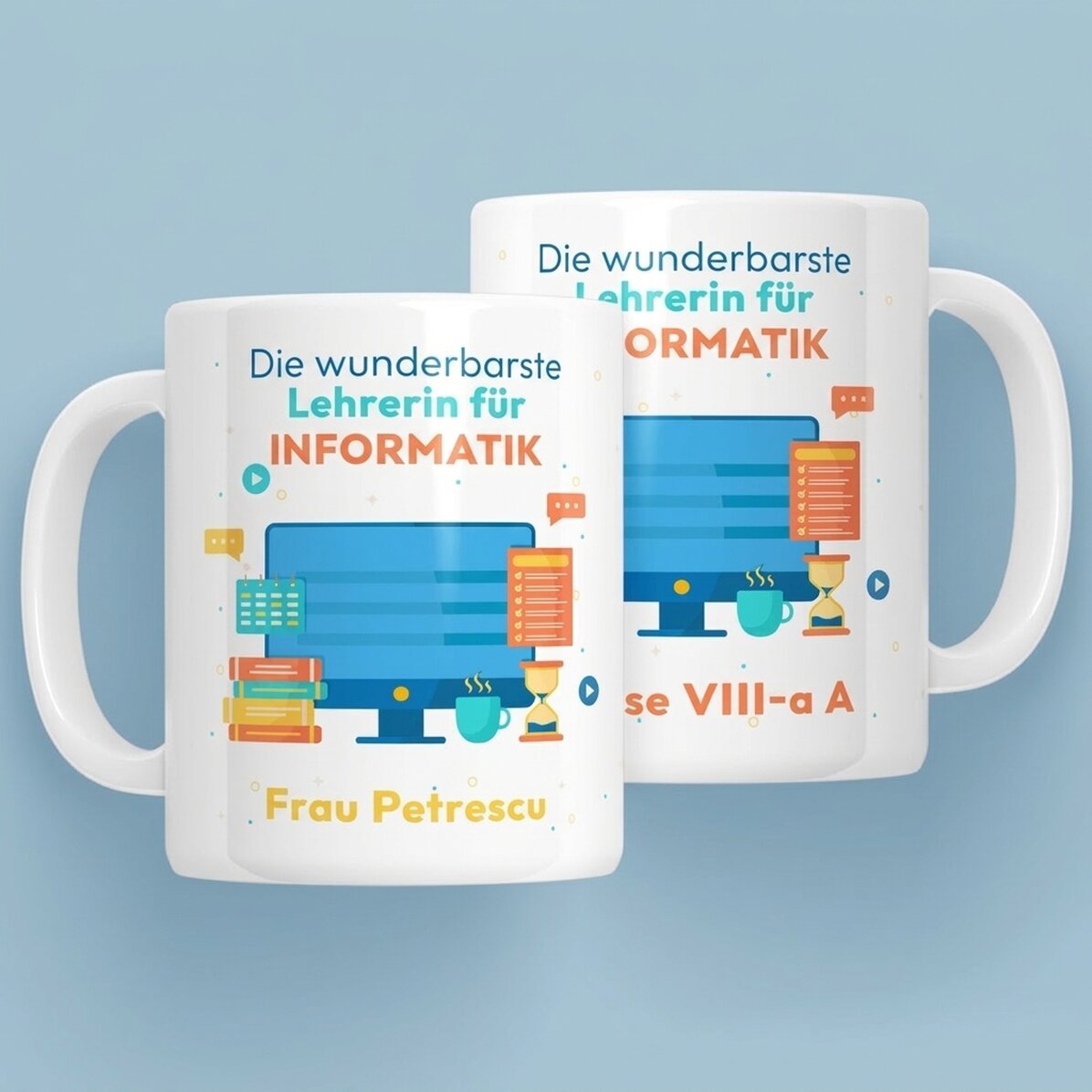 Personalisierte Tasse mit Botschaft – Informatiklehrerin