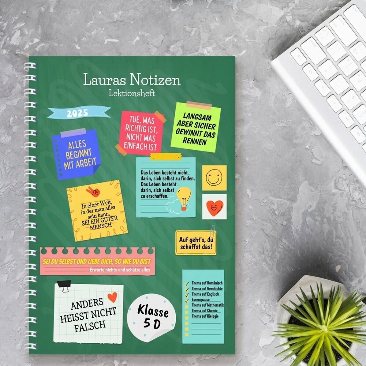 Personalisiertes Notizbuch mit Text – Meine Notizen