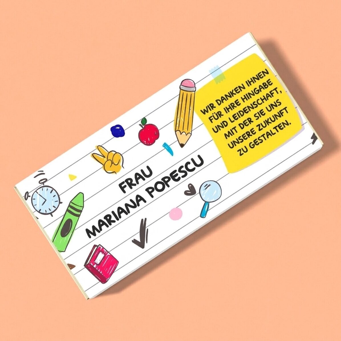 Personalisierte Schokolade mit Text – Schule