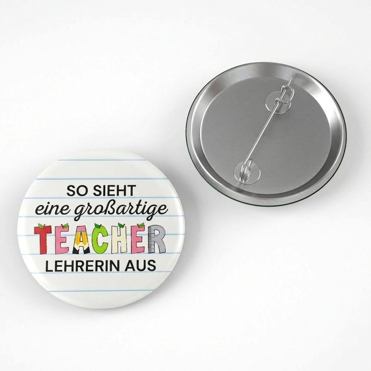 Personalisiertes Button mit Botschaft – „Awesome teacher“