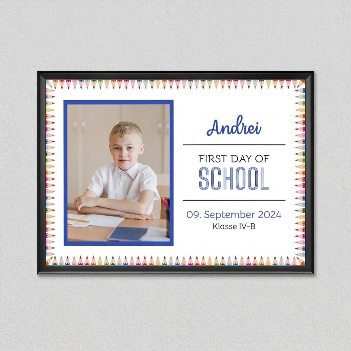 Individuell gestaltetes Bild mit Text und 1 Foto – Back to School