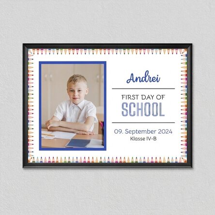 Individuell gestaltetes Bild mit Text und 1 Foto – Back to School