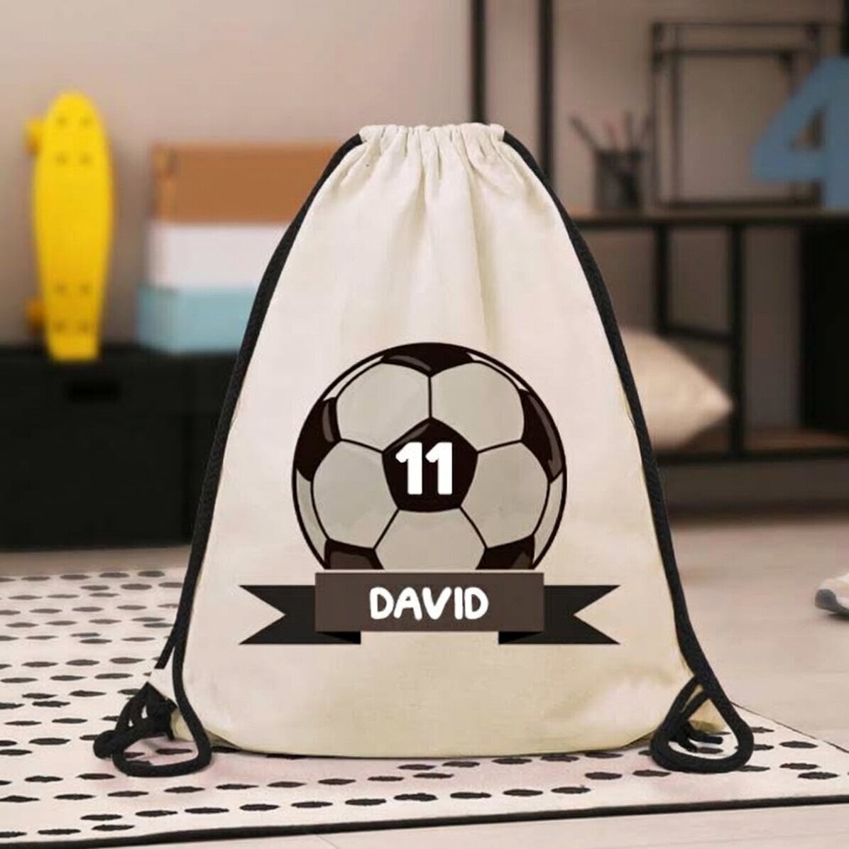 Rucksack mit Namensaufdruck – Fußball